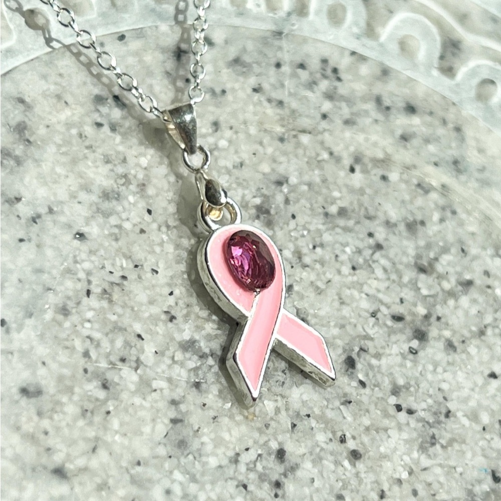 Breast Cancer Awareness Pendant Handmade by Wandering Bunny LLC